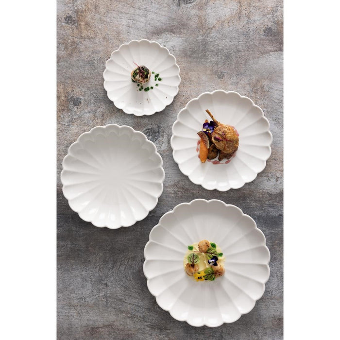 Olympia Bloom Scalloped Plates White 175mm (6 Pack) Olympia