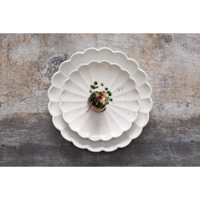 Olympia Bloom Scalloped Plates White 175mm (6 Pack) Olympia