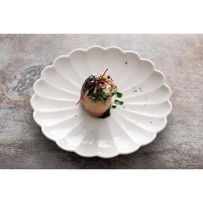 Olympia Bloom Scalloped Plates White 175mm (6 Pack) Olympia