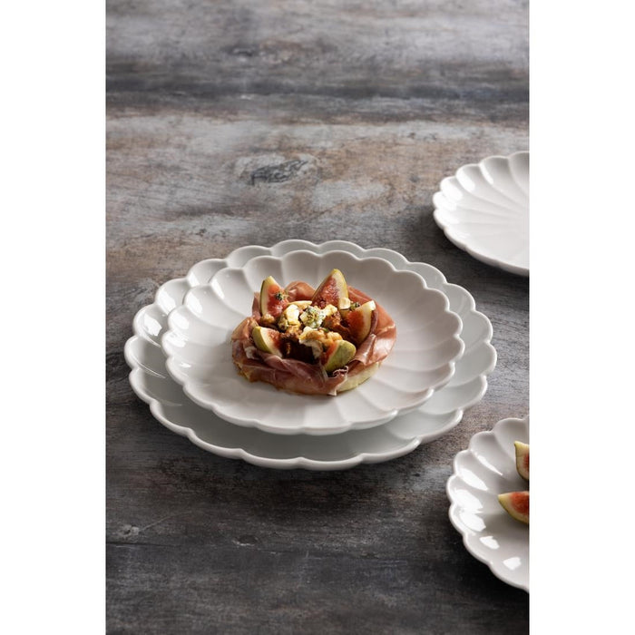 Olympia Bloom Scalloped Plates White 276mm (4 Pack) Olympia