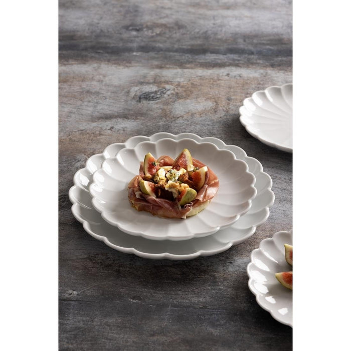 Olympia Bloom Scalloped Bowls White 230mm (6 Pack) Olympia