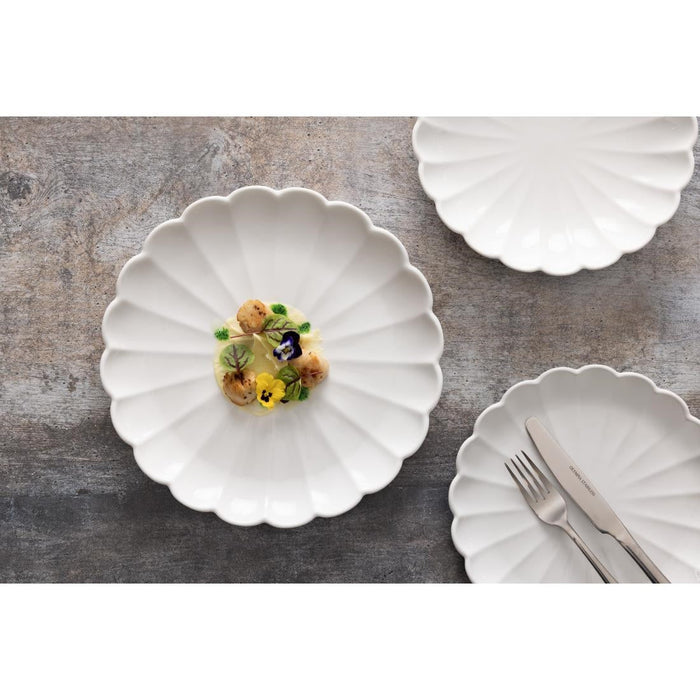 Olympia Bloom Scalloped Plates White 276mm (4 Pack) Olympia
