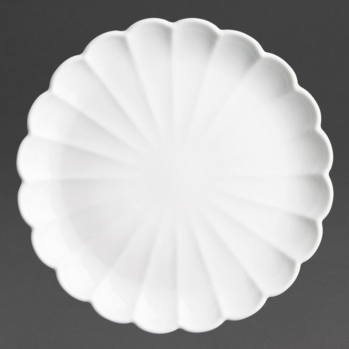 Olympia Bloom Scalloped Plates White 276mm (4 Pack) Olympia