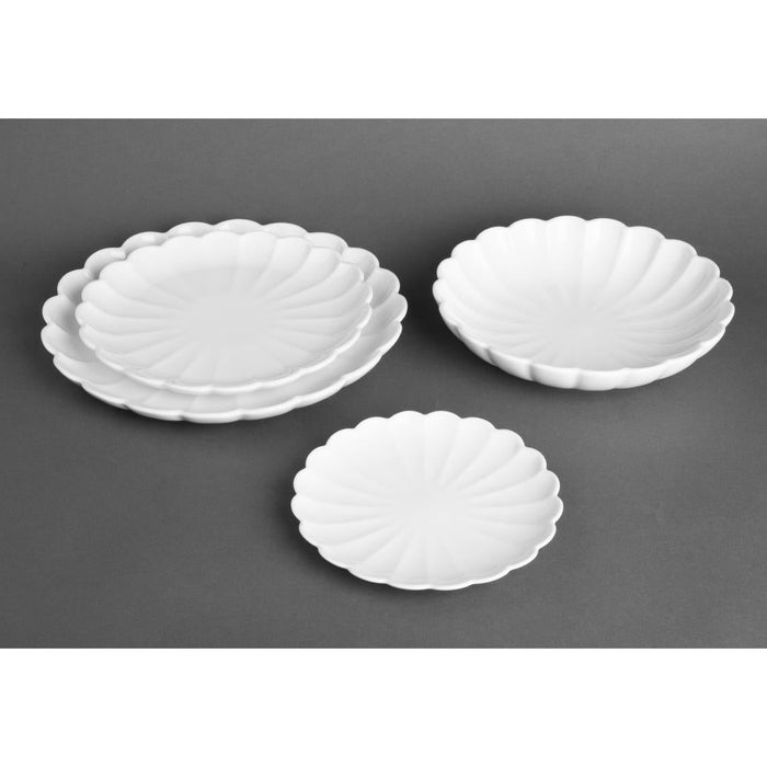 Olympia Bloom Scalloped Bowls White 230mm (6 Pack) Olympia