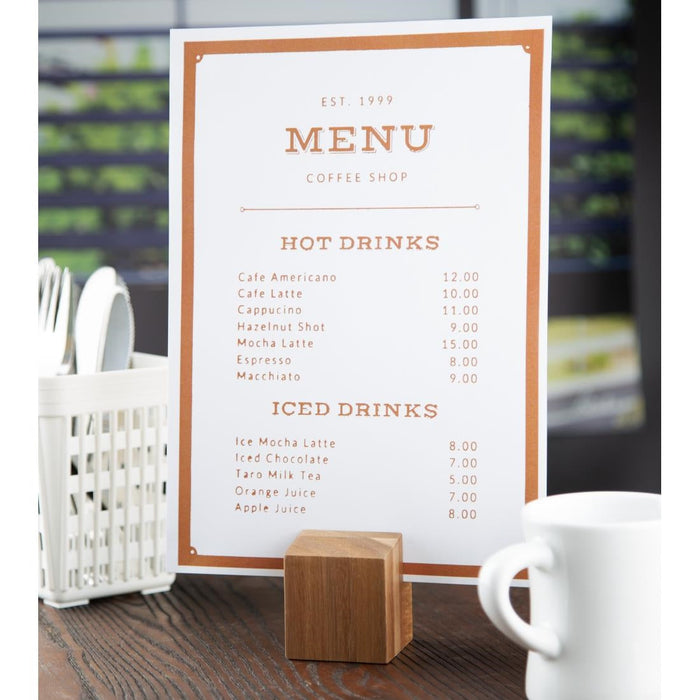 Olympia Wooden Menu Holder and Riser Olympia