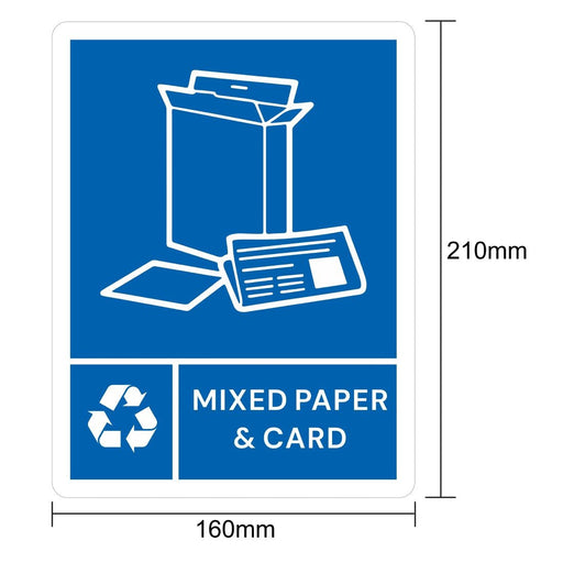 Jantex Slim Bin Label - Mixed Paper & Card Jantex