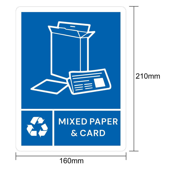Jantex Slim Bin Label - Mixed Paper & Card Jantex