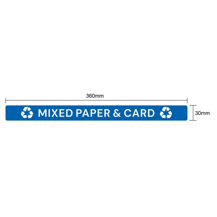 Jantex Slim Bin Lid Label - Mixed Paper & Card Jantex
