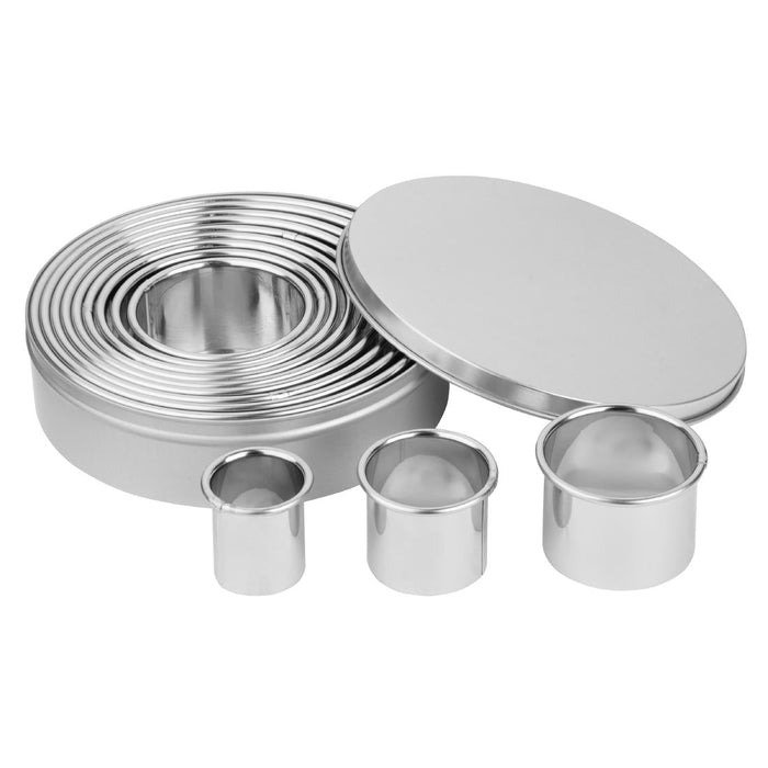 Vogue Stainless Steel Round Plain Cutters (Pack 12) Vogue