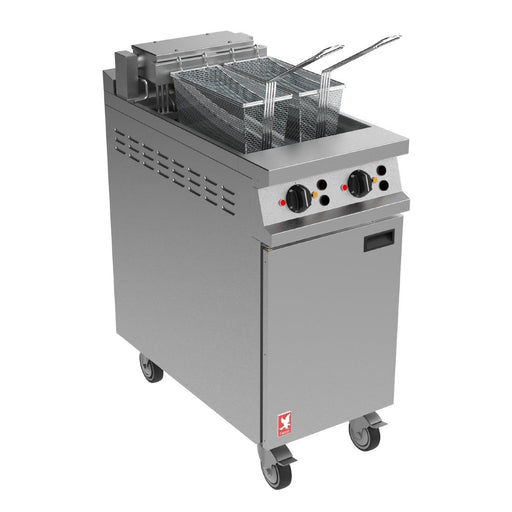 Electric. With Angel oil level sensor. Capacity: 2x10Ltr. Output: 25kg/hr per tank