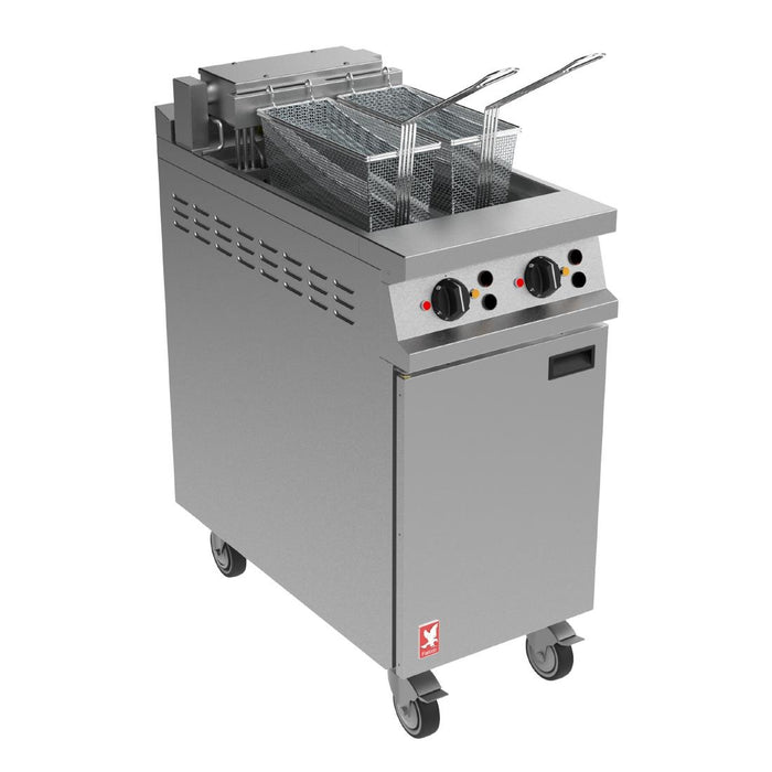 Electric. With Angel oil level sensor. Capacity: 2x10Ltr. Output: 25kg/hr per tank