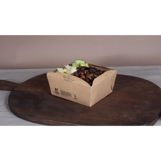 Notpla Clip & Close Food Boxes 800ml - Kraft (260 Pack) Notpla