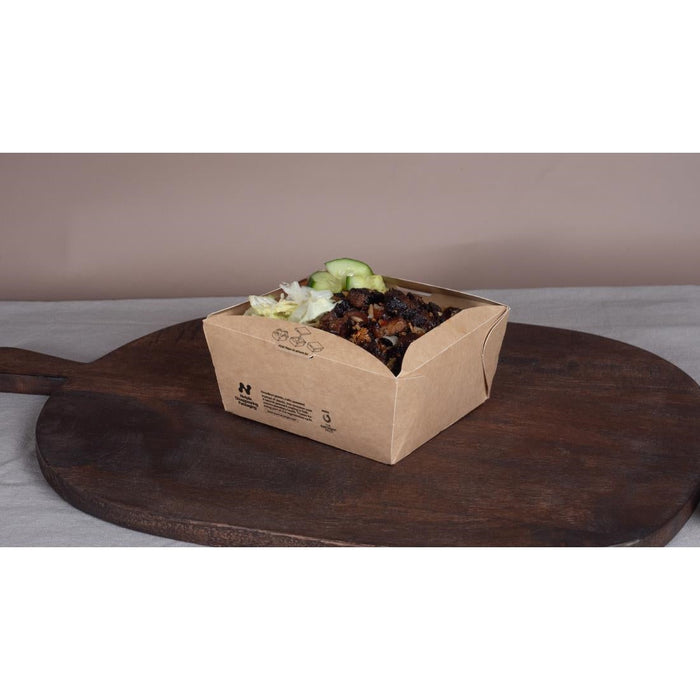Notpla Clip & Close Food Boxes 800ml - Kraft (260 Pack) Notpla
