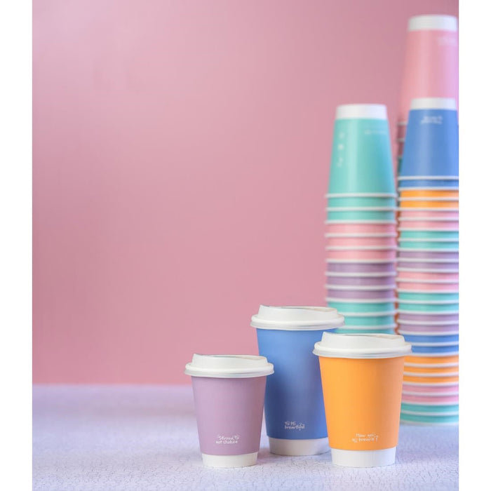 Vegware Feel Good Double Wall Pastel Hot Cups 16oz (400 Pack) Vegware