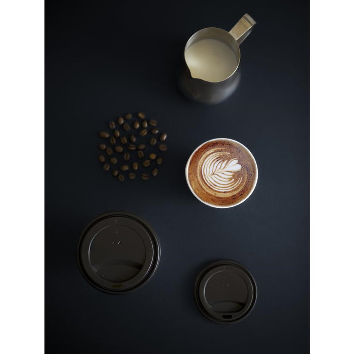 Vegware 89-Series CPLA Hot Cup Lids Black (1000 Pack) Vegware