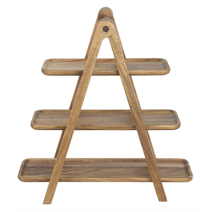 Olympia Acacia Wood 3-Tier Serving Trays with Display Stand Olympia
