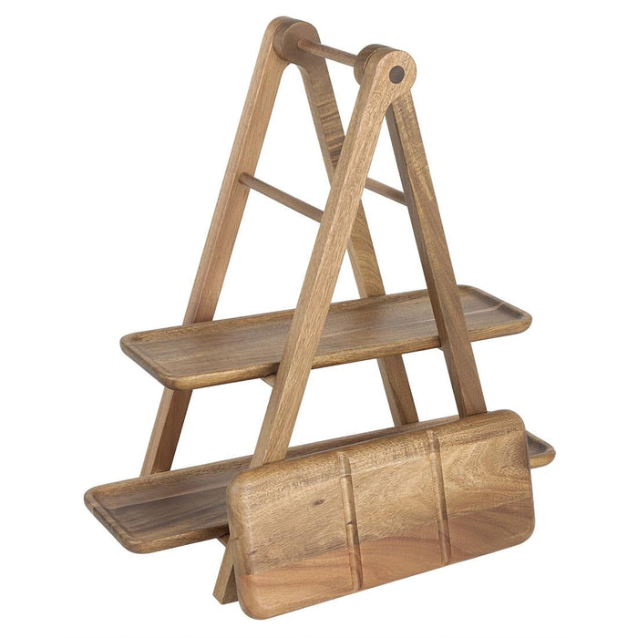 Olympia Acacia Wood 3-Tier Serving Trays with Display Stand Olympia