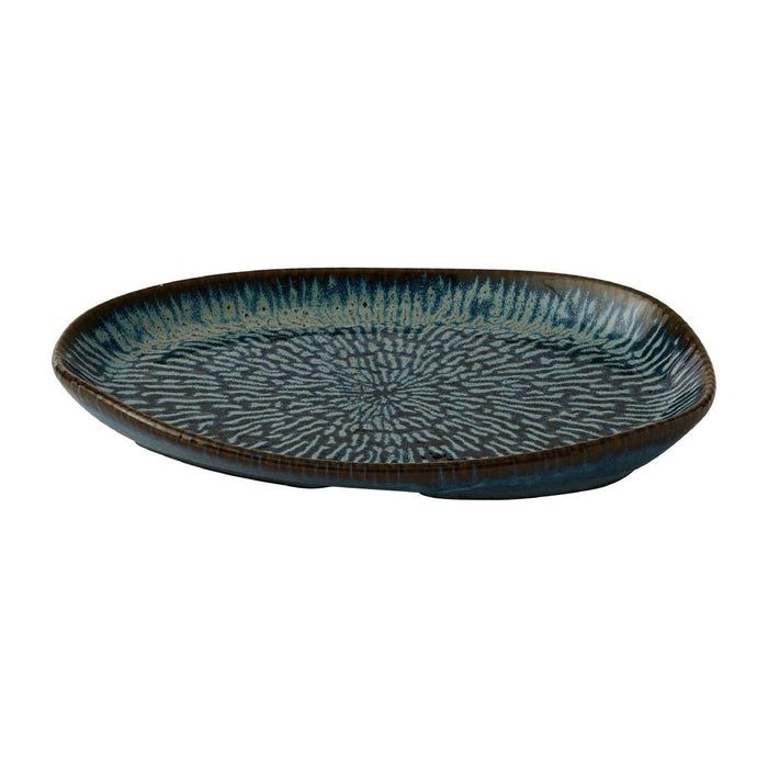 Churchill Envisage Cascade Sapphire Blue Natural Oblong Plates 260x200mm (6 Pack) Churchill Super Vitrified