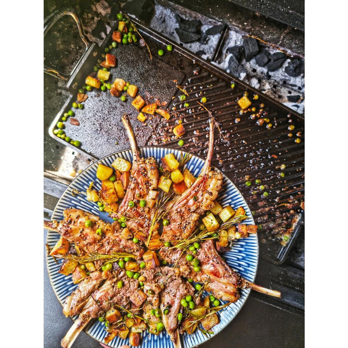 Samuel Groves Cast Iron Double Burner Griddle Pan 45x25cm Samuel Groves