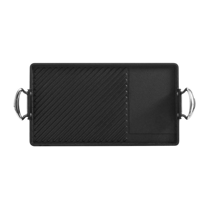 Samuel Groves Cast Iron Double Burner Griddle Pan 45x25cm Samuel Groves