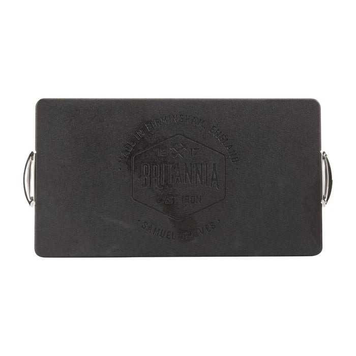 Samuel Groves Cast Iron Double Burner Griddle Pan 45x25cm Samuel Groves