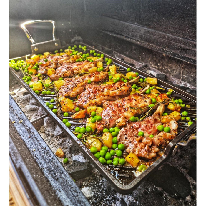 Samuel Groves Cast Iron Double Burner Griddle Pan 45x25cm Samuel Groves