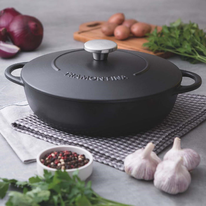 Tramontina Enamel Cast Iron Shallow Casserole Dish 28cm Tramontina
