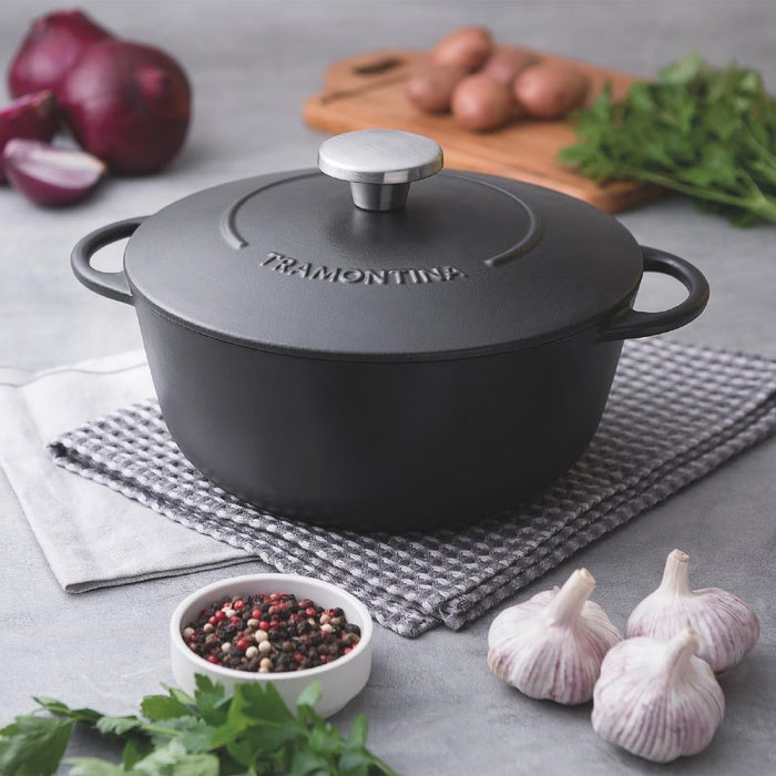 Tramontina Enamel Cast Iron Casserole Dish 24cm Tramontina