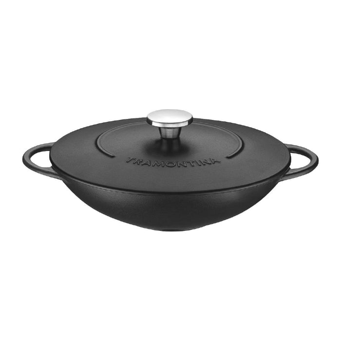 Size: 32cm. Capacity: 5Ltr. Enamel cast iron. Induction compatible