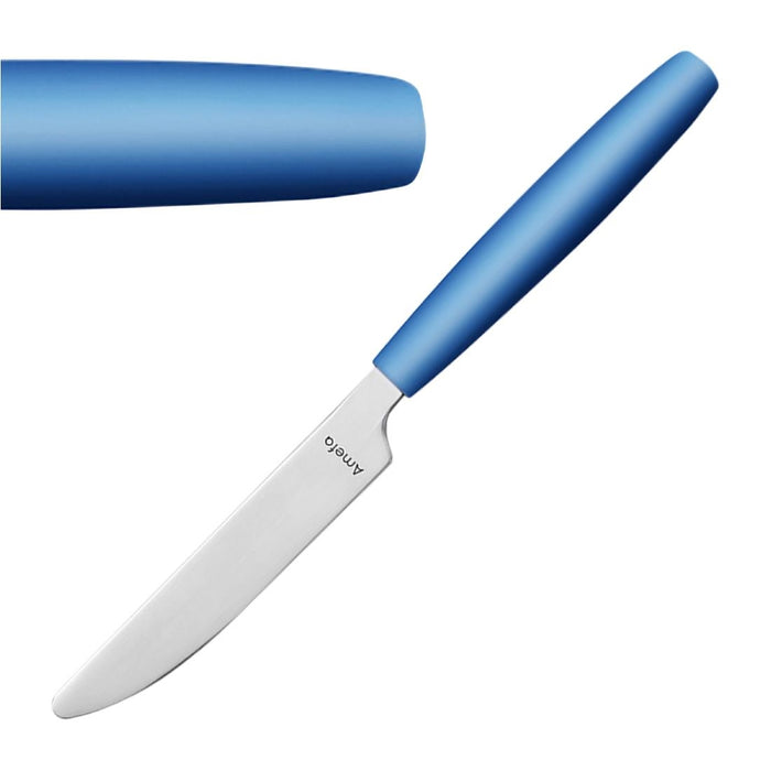 195(L)mm. 18/0 Stainless Steel. Blue Handles