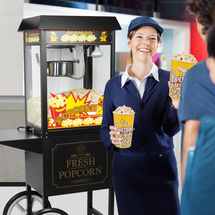 Haxro HX8588 Popcorn Machine and Cart Black Haxro