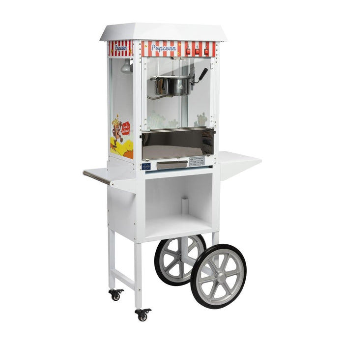 Haxro HX8837 Popcorn Machine and Cart White Haxro