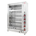 10.7kW. Capacity: 20x 1.2kg birds on 5 spits