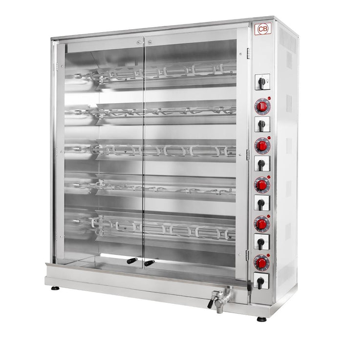 15kW. Capacity: 20x birds on 5 spits