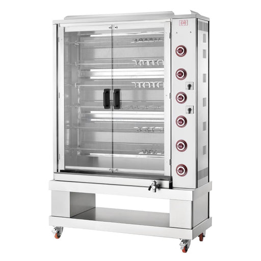 Natural Gas. 35kW. Capacity: 36x birds on 6 spits