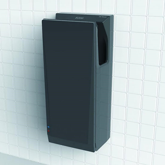 Mitsubishi Wave i01 Jet Towel Slim Heated Hand Dryer Black Mitsubishi