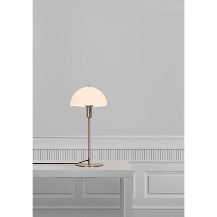 Nordlux Ellen 20 Indoor Table Lamp Brushed Steel, Glass Shade Nordlux