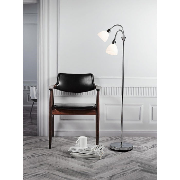 Nordlux Ray Double Floor Lamp Chrome Nordlux