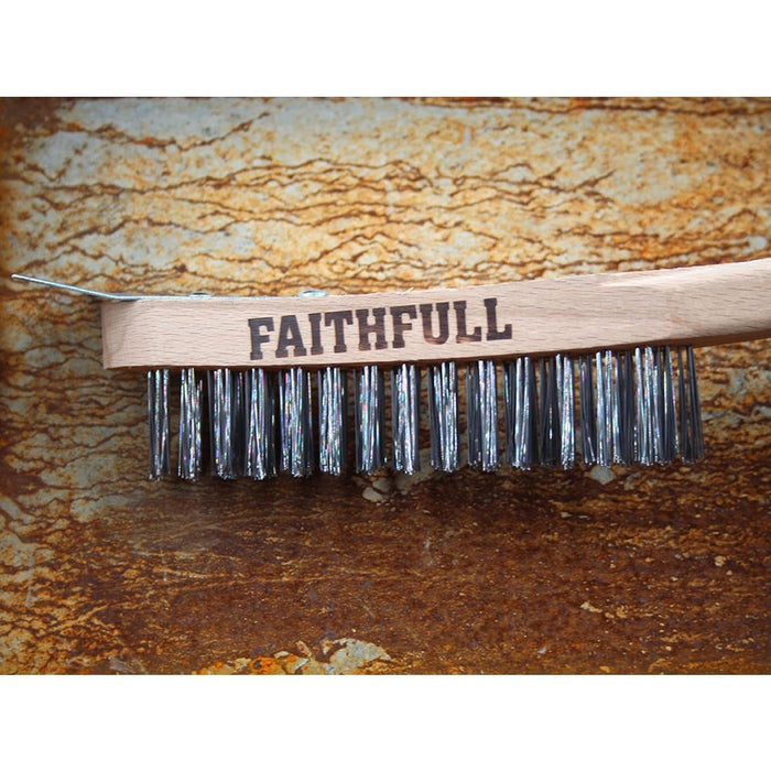 Faithfull Heavy Duty Wire Grill Brush 4 Row with Scraper Faithfull