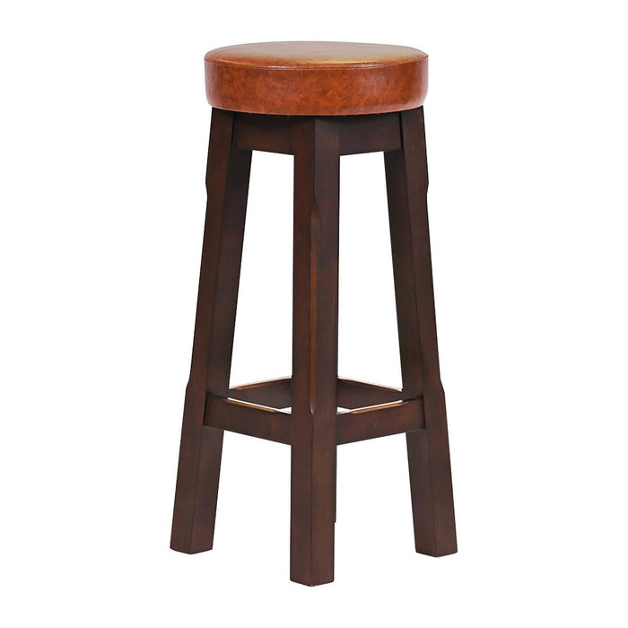 Everyday Wessex Dark Walnut High Stool with Bison Tan Seat (2 Pack) Everyday