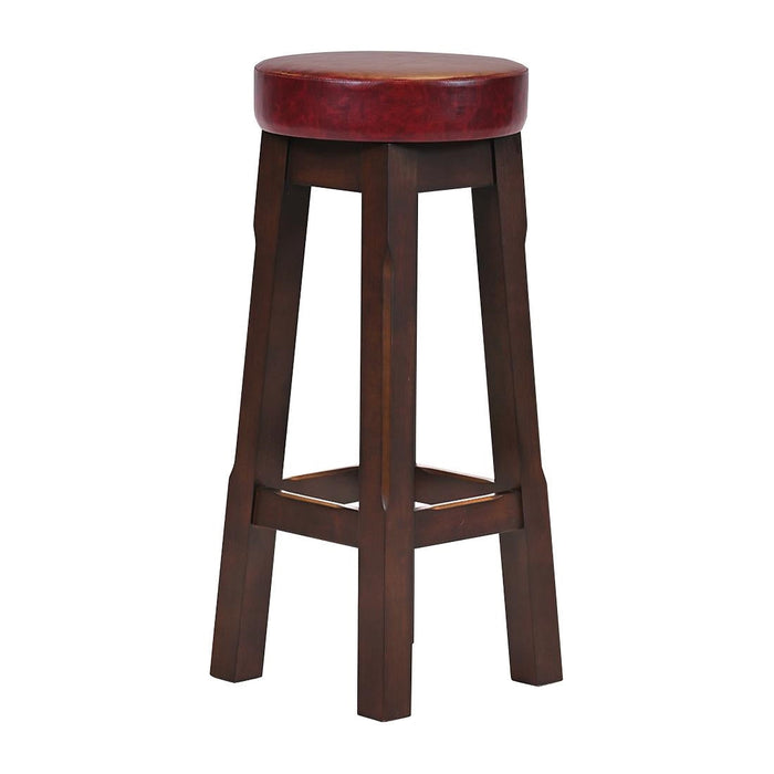 Everyday Wessex Dark Walnut High Stool with Bison Bordeaux Seat (2 Pack) Everyday