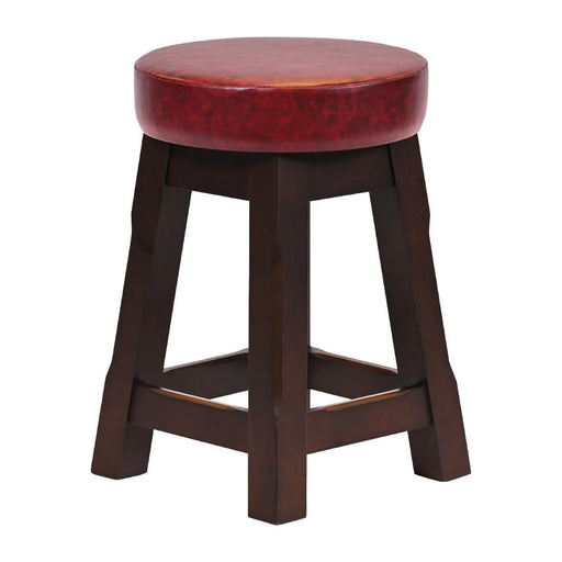 Everyday Wessex Dark Walnut Low Stool with Bison Bordeaux Seat (2 Pack) Everyday