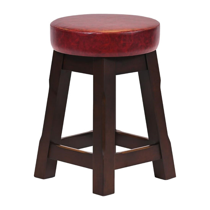 Everyday Wessex Dark Walnut Low Stool with Bison Bordeaux Seat (2 Pack) Everyday
