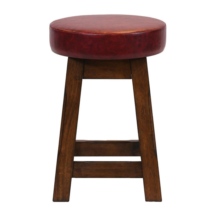 Everyday Wessex Vintage Low Stool with Bison Bordeaux Seat (2 Pack) Everyday