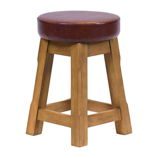 Everyday Wessex Weathered Oak Low Stool with Bison Espresso Seat (2 Pack) Everyday