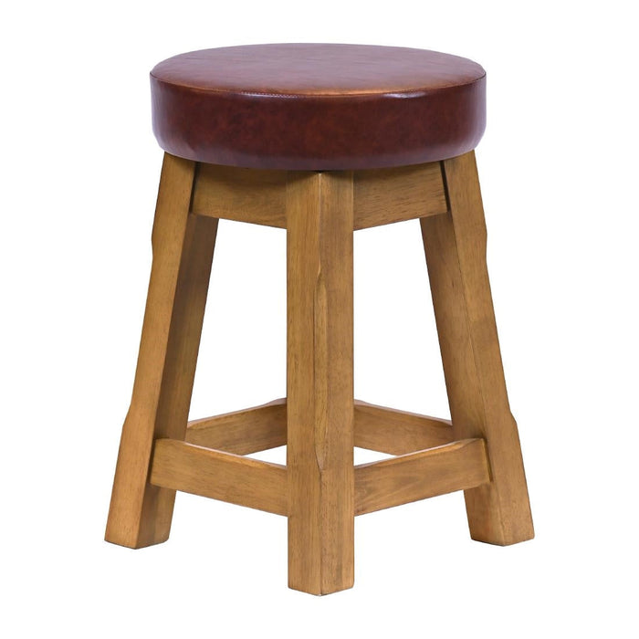 Everyday Wessex Weathered Oak Low Stool with Bison Espresso Seat (2 Pack) Everyday