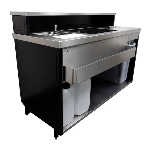 Black & stainless steel. Width: 1550mm