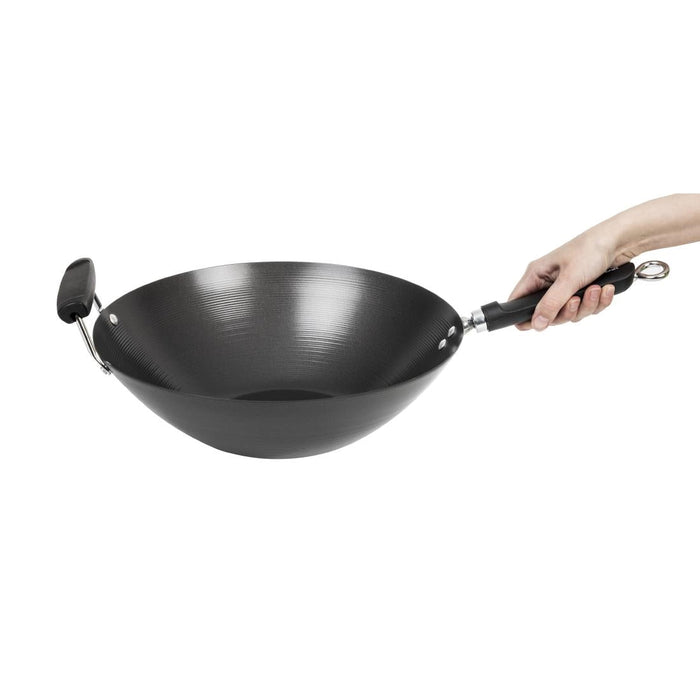 Kitchen Craft Non Stick Flat Base Wok 356mm Kitchen Craft