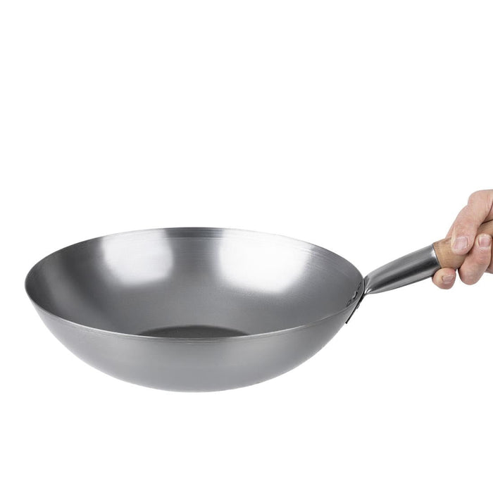 Vogue Mild Steel Wok Flat Base 356mm Vogue