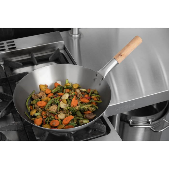 Vogue Mild Steel Wok Flat Base 356mm Vogue